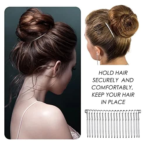 Hicarer Metal Hair Comb for Veil, 5 Pcs, White | 20 Teeth, Rust-Resistant, Secure Hold thumbnail 3