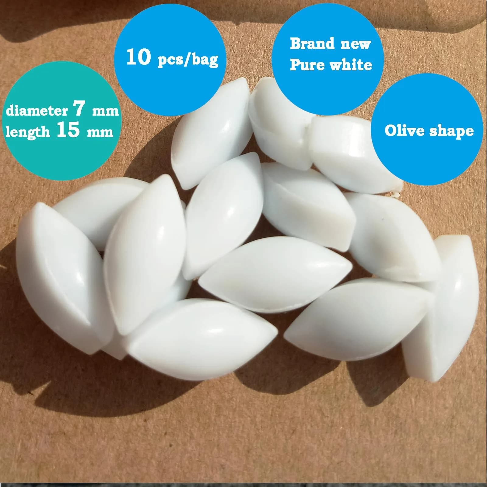 BBTCTY Olive Shape PTFE Magnetic Stirrer Mixer Stir Bars, 7x15mm, Pack of 10 | Inert & Non-Toxic Lab Consumables - view 3
