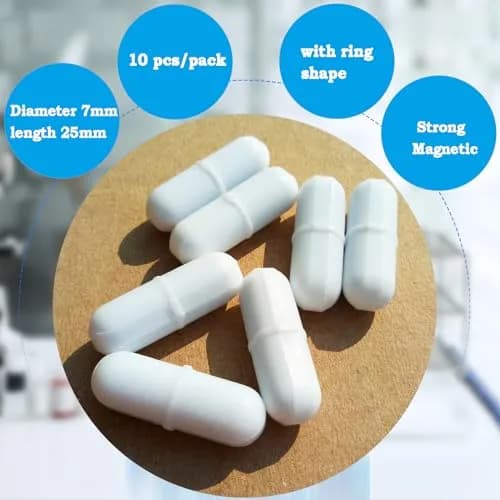 BBTCTY Magnetic Stirrer Stir Bar PTFE 7mm x 25mm | Inert, High Temp Resistance, 10PCS thumbnail 2
