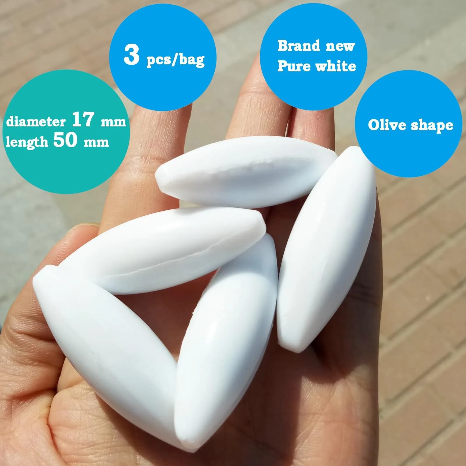 BBTCTY Olive Shape PTFE Magnetic Stirrer Mixer Stir Bars, 17mm x 50mm, Pack of 3 - view 3
