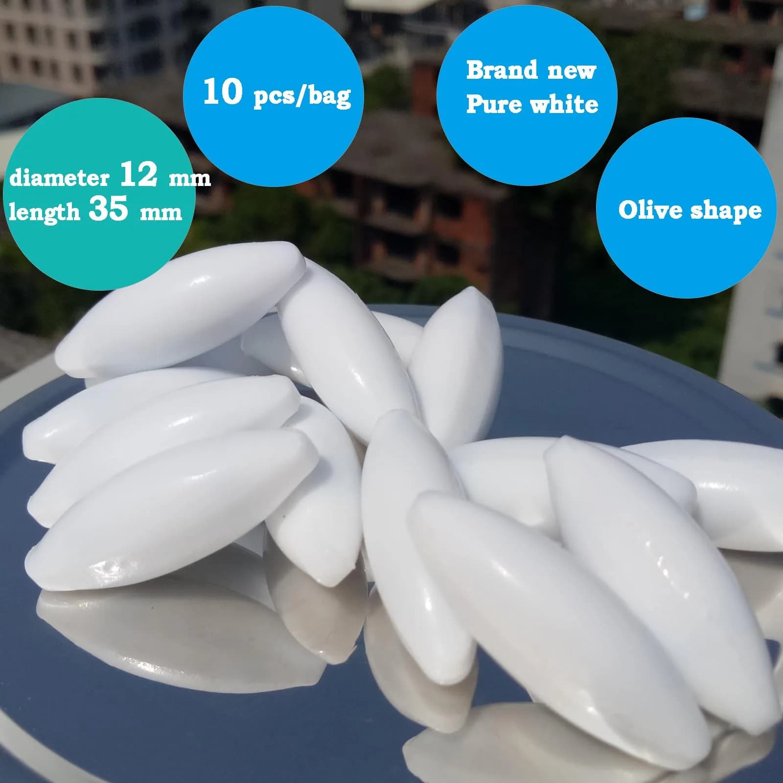BBTCTY Olive Shape PTFE Magnetic Stirrer Mixer Stir Bars, 12mm x 35mm, Pack of 10 - view 2