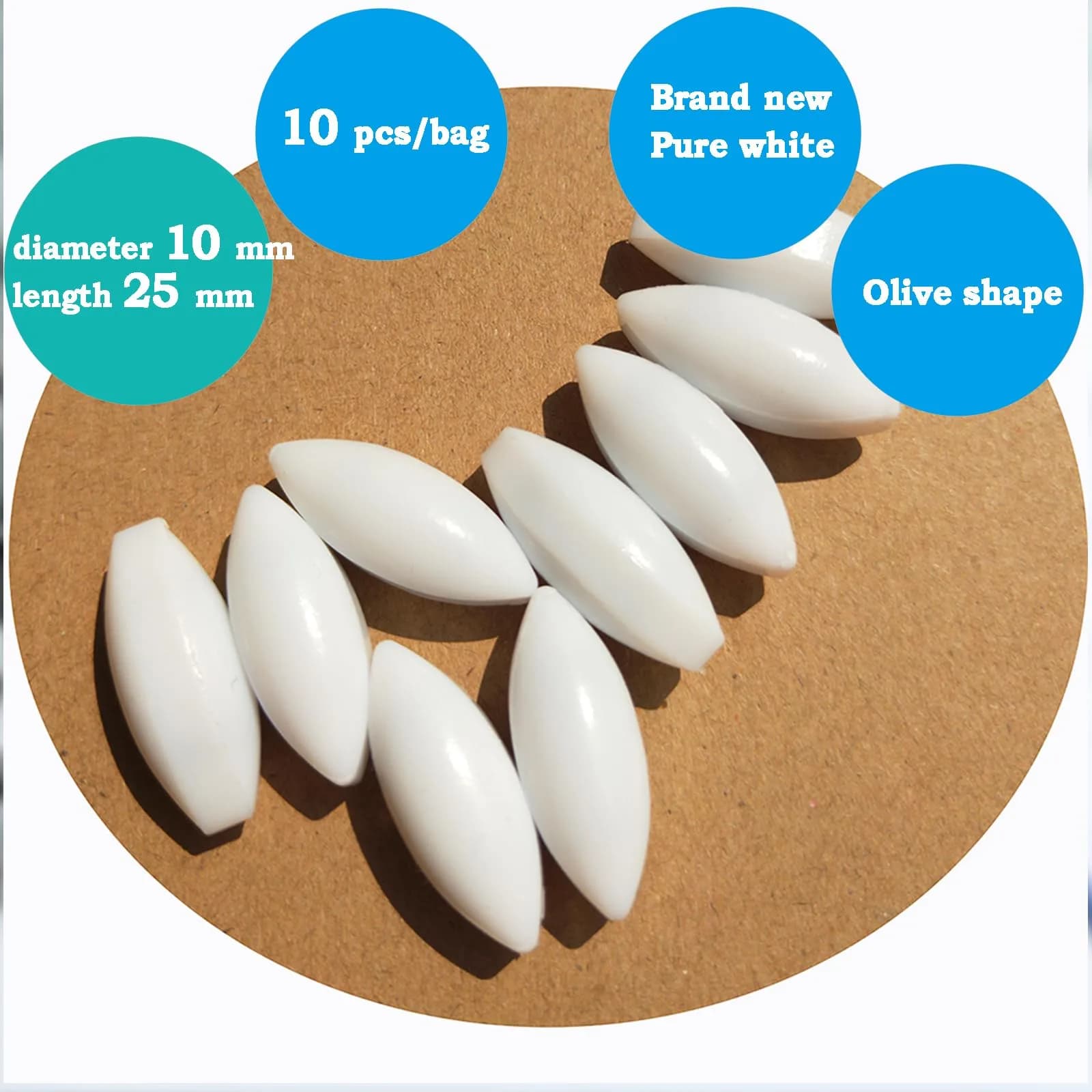 BBTCTY Olive Shape PTFE Magnetic Stirrer Mixer Stir Bars, 10mm x 25mm, Pack of 10 - view 3