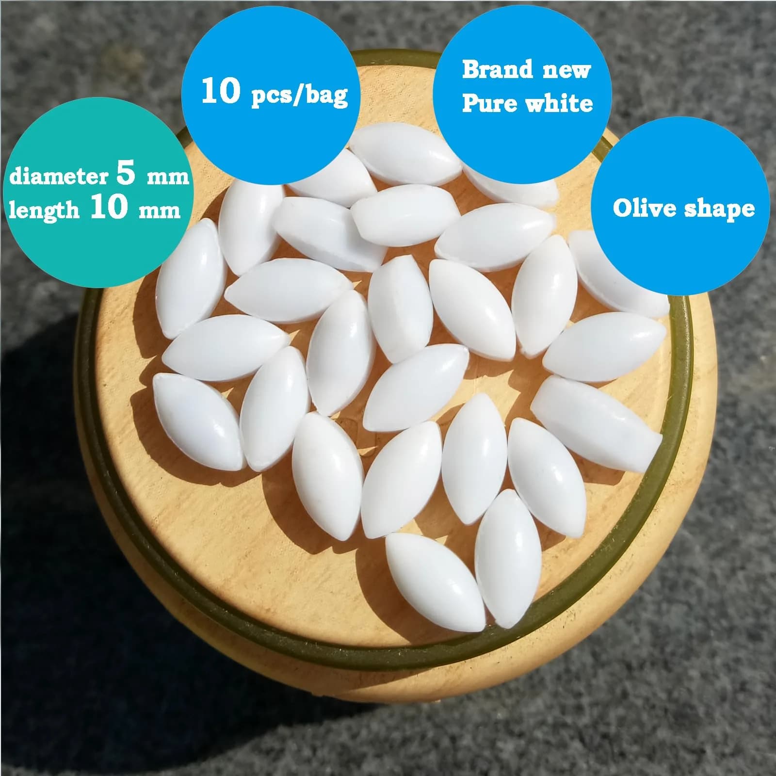 BBTCTY 5x10mm Olive Shape PTFE Magnetic Stirrer Mixer Stir Bars, Pack of 10 | Inert & Non-Toxic Lab Consumables - view 3