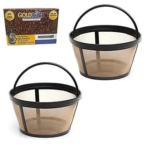 GoldTone Reusable 8-12 Cup Basket Coffee Filter in Gold/Black | BPA Free, Washable & Reusable (8-12 Cup) thumbnail 1