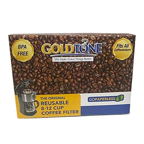 GoldTone Reusable 8-12 Cup Basket Coffee Filter in Gold/Black | BPA Free, Washable & Reusable (8-12 Cup) thumbnail 2