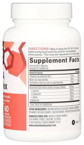 Whole Foods Market BCAA Complex 60 Count | Supports Lean Muscle & Recovery thumbnail 5
