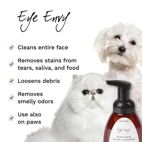 Eye Envy Tear Stain Facial Cleanser for Dogs & Cats 250ml (8.45 fl. oz.) | Gentle Foaming Formula for Eye Debris & Stains thumbnail 2