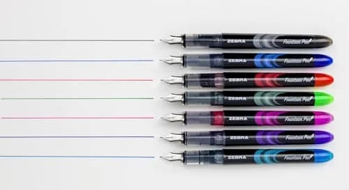 Zebra Pen Fountain Pen 7-Pack, 0.6mm Fine Point, Assorted Colors | Smooth Ink Flow for Journaling & Notes thumbnail 5