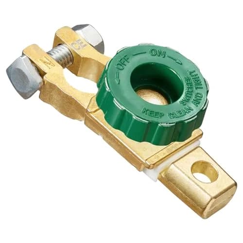 Spurtar Battery Disconnect Switch 12V 125A Continuous | Rotary Top Post for Cars, Boats, RVs — Green