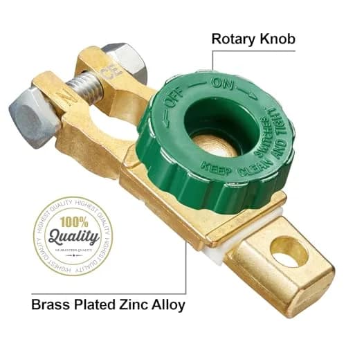 Spurtar Battery Disconnect Switch 12V 125A Continuous | Rotary Top Post for Cars, Boats, RVs thumbnail 6
