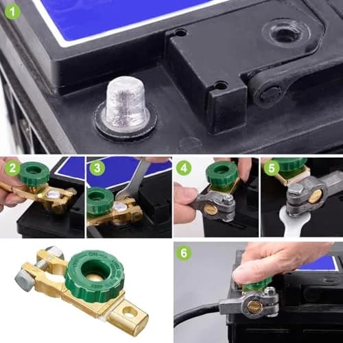 Spurtar Battery Disconnect Switch 12V 125A Continuous | Rotary Top Post for Cars, Boats, RVs thumbnail 7