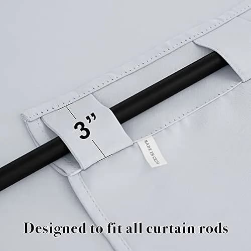 RYB HOME Short Blackout Curtains for Kitchen & Bathroom | 2 Panels, 42" W x 45" L, Greyish White thumbnail 6