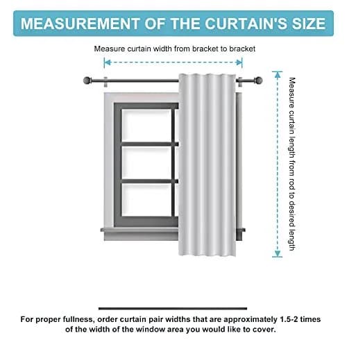 RYB HOME Short Blackout Curtains for Kitchen & Bathroom | 2 Panels, 42" W x 45" L, Greyish White thumbnail 8