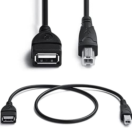 AMUU 2 Pack USB 2.0 A Female to B Male Adapter Cable 50cm (19.7 Inch) | Connect Printers & Peripherals thumbnail 1