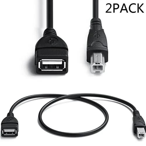 AMUU 2 Pack USB 2.0 A Female to B Male Adapter Cable 50cm (19.7 Inch) | Connect Printers & Peripherals thumbnail 2
