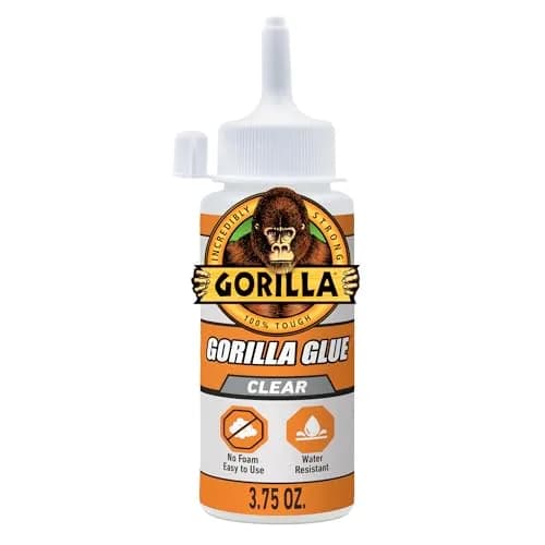 Gorilla Clear Glue, All Purpose, Polyurethane, 3.75 oz Bottle | Crystal Clear, Water-Resistant Bond (70-120 chars) thumbnail 1