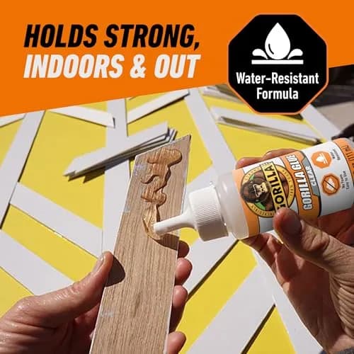 Gorilla Clear Glue, All Purpose, Polyurethane, 3.75 oz Bottle | Crystal Clear, Water-Resistant Bond (70-120 chars) thumbnail 5