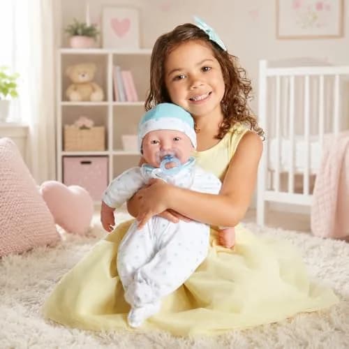 Berjusa La Baby 20-inch Soft Body Doll | JC Toys - Washable Caucasian Doll with Blue Outfit, Hat & Pacifier | Ages 2+ thumbnail 5