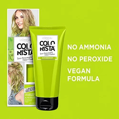 L'Oreal Paris Colorista Semi-Permanent Hair Color - Lime Green for Light Blonde or Bleached Hair thumbnail 4