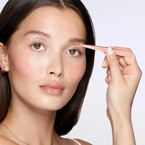Tweezerman Slant Tweezer – Tweezerman Tweezers for Eyebrows Rose Gold | Precise, Hand-Filed Tips thumbnail 3