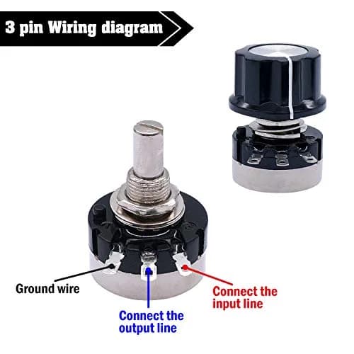 Taiss RV24YN20S 500K Ohm Rotary Potentiometer 6mm Shaft | Single Turn Carbon Film for Speed Control thumbnail 4