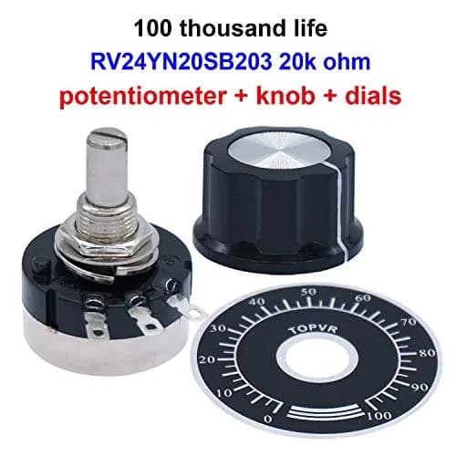 Taiss RV24YN20S Single Turn Carbon Film Rotary Potentiometer 20k ohm (6mm Shaft) | Smooth Operation for Inverter Speed Control thumbnail 4