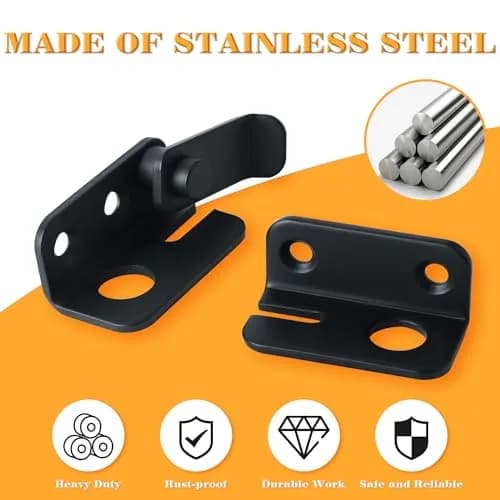 Alise Matte Black Stainless Steel Flip Latch Gate Lock, Small Size | Padlock Compatible Security thumbnail 5