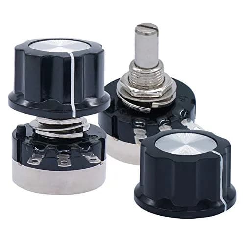Taiss 2pcs RV24YN20S 10K Potentiometer Carbon Film Rotary Single-Turn 6x10mm | 10k Ohm Resistance thumbnail 1