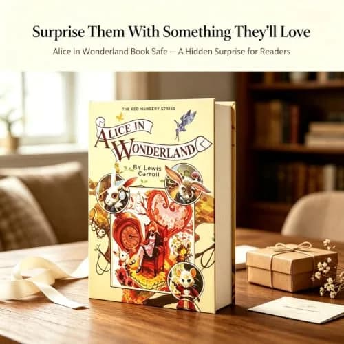 Misslanonly Alice in Wonderland Book Safe with Key Lock | Discreet Book Disguise for Valuables thumbnail 7