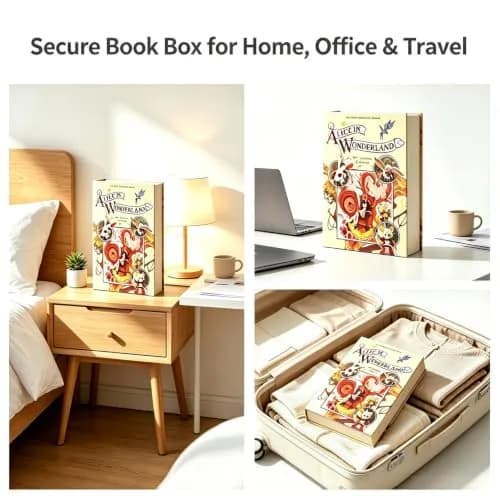 Misslanonly Alice in Wonderland Book Safe with Key Lock | Discreet Book Disguise for Valuables thumbnail 9