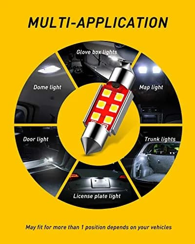 AUXITO 578 LED Bulb White 41mm 42mm 212-2 211-2 Festoon LED Bulbs 6000K | CANBUS Error-Free, 4 Pack thumbnail 4