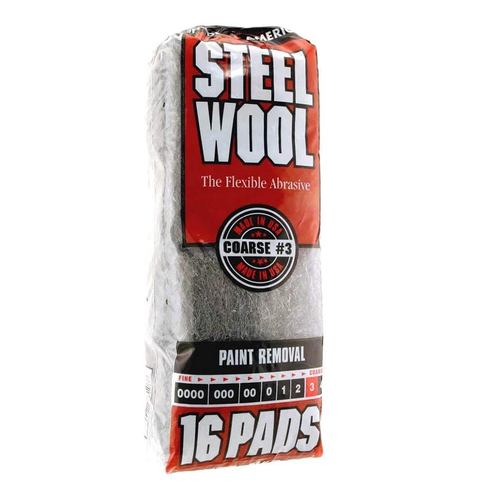 Homax Rhodes American Paint Removal Steel Wool Coarse Grade #3, 16 Pads | 0.19 kg (0.4 lb) - main product image