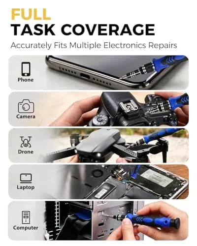 UnaMela 80 IN 1 Professional Computer Repair Tool Kit, Precision Screwdriver Set | 56 Bits, Anti-Static, Magnetizer, Durable Chrome Vanadium Steel thumbnail 3