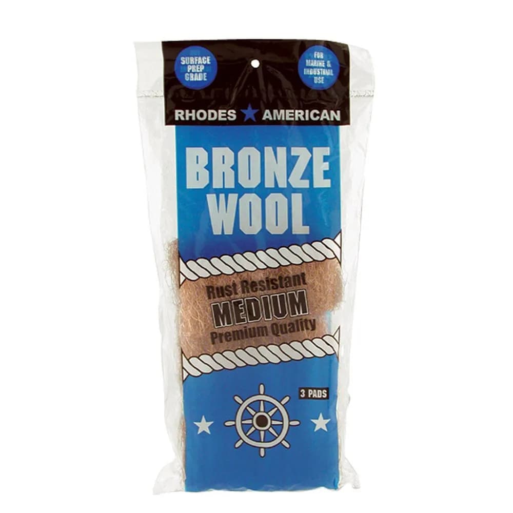 Homax Medium Grade Bronze Wool Pads 3-Pack | Resists Rust & Shedding, Polishes Metal Surfaces - main product image