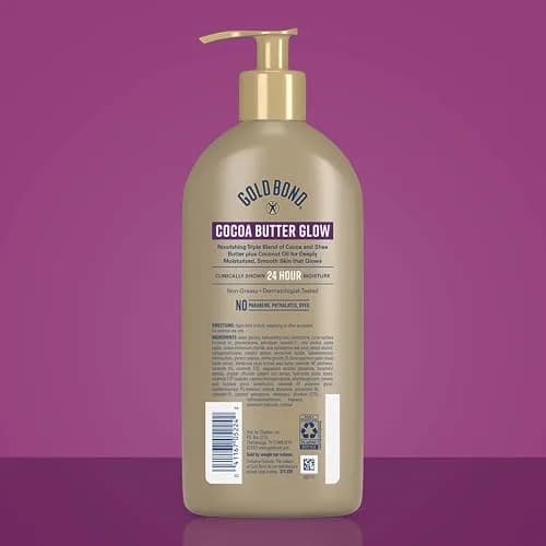 Gold Bond Cocoa Butter Glow Daily Hydrating Lotion 400ml (14 oz) | Exfoliates, Hydrates, and Locks Moisture for Dry Skin thumbnail 3