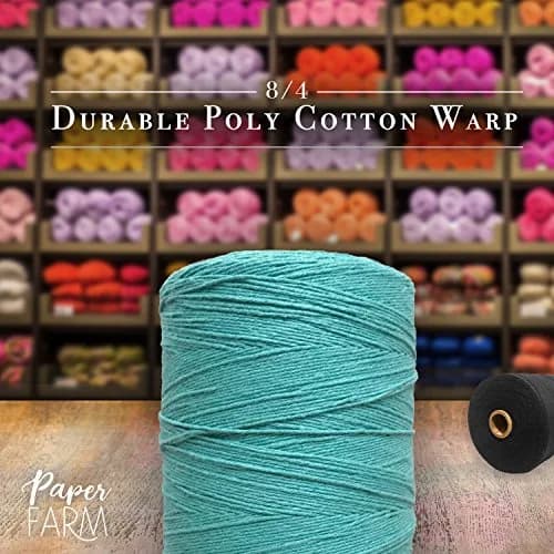Paper Farm Durable Loom Warp Thread (Turquoise) 8/4 | 800 Yards for Weaving thumbnail 3