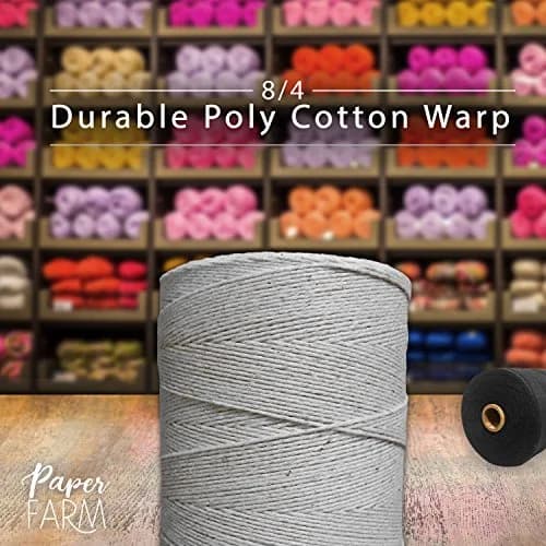 Paper Farm Gray Warp Thread | 8/4 Poly Cotton Yarn for Weaving | 800 Yards thumbnail 3
