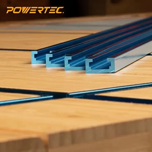 POWERTEC 71118 24 Inch Double-Cut Profile Universal T-Track with Predrilled Mounting Holes | Versatile Woodworking Accessory thumbnail 7