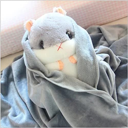 YunNasi Plush Hamster Stuffed Animal Toy with Blanket 19.7 Inches Pink | Soft, Plush & Safe for Kids thumbnail 5