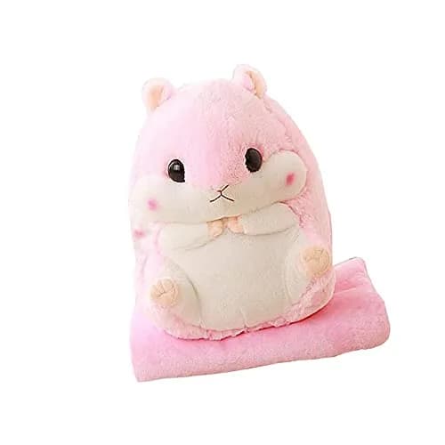 YunNasi Plush Hamster Stuffed Animal Toy with Blanket 19.7 Inches Pink | Soft, Plush & Safe for Kids thumbnail 7