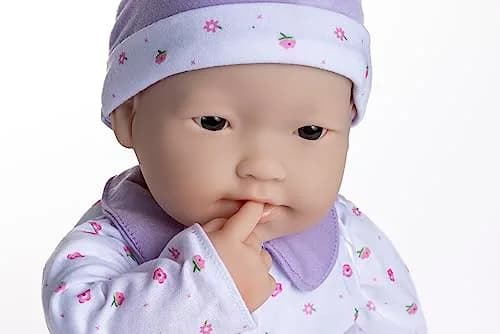 Berjusa La Baby Asian 20-inch Soft Body Doll | Washable, Removable Purple Outfit with Hat and Pacifier | For Children 2 Years + thumbnail 5