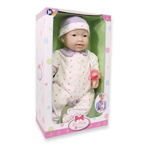 Berjusa La Baby Asian 20-inch Soft Body Doll | Washable, Removable Purple Outfit with Hat and Pacifier | For Children 2 Years + thumbnail 7