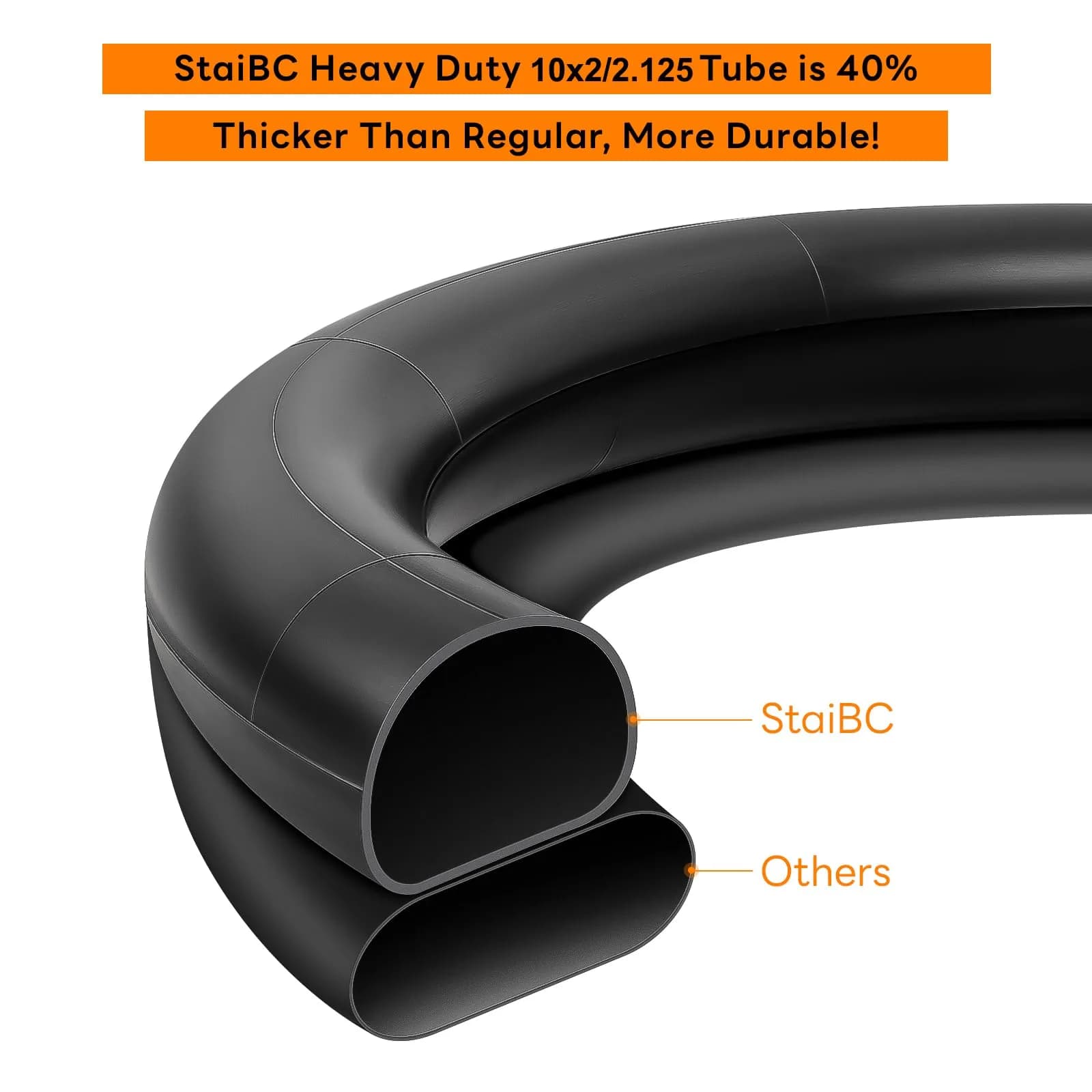 StaiBC Heavy-Duty 10x2.125 Inner Tube for Scooters & Bikes - 2 Pack, 54-152mm (10x2.125 inches) - view 6