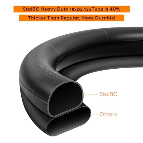 StaiBC Heavy-Duty 10x2.125 Inner Tube for Scooters & Bikes - 2 Pack, 54-152mm (10x2.125 inches) thumbnail 6