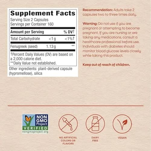 Nature's Way Fenugreek Seed Capsules 320 Count | Traditional Lactation Support for Indian Mothers thumbnail 7