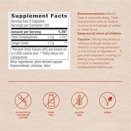 Nature's Way Ginger Root Capsules 1100 mg per Serving, 240 Count | Vegan, Non-GMO Project Verified thumbnail 7