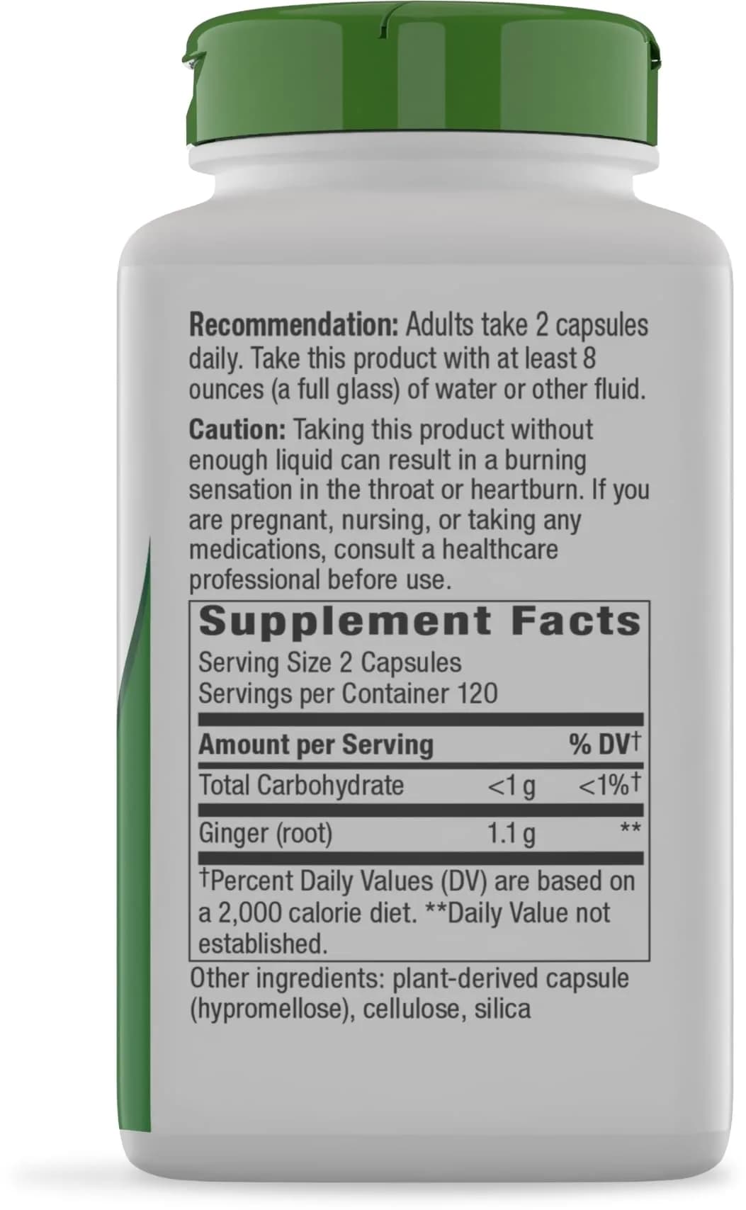 Nature's Way Ginger Root Capsules 1100 mg per Serving, 240 Count | Vegan, Non-GMO Project Verified - view 8