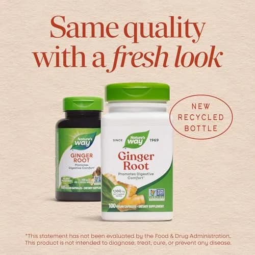Nature's Way Ginger Root Capsules 1100 mg per Serving, 240 Count | Vegan, Non-GMO Project Verified thumbnail 2