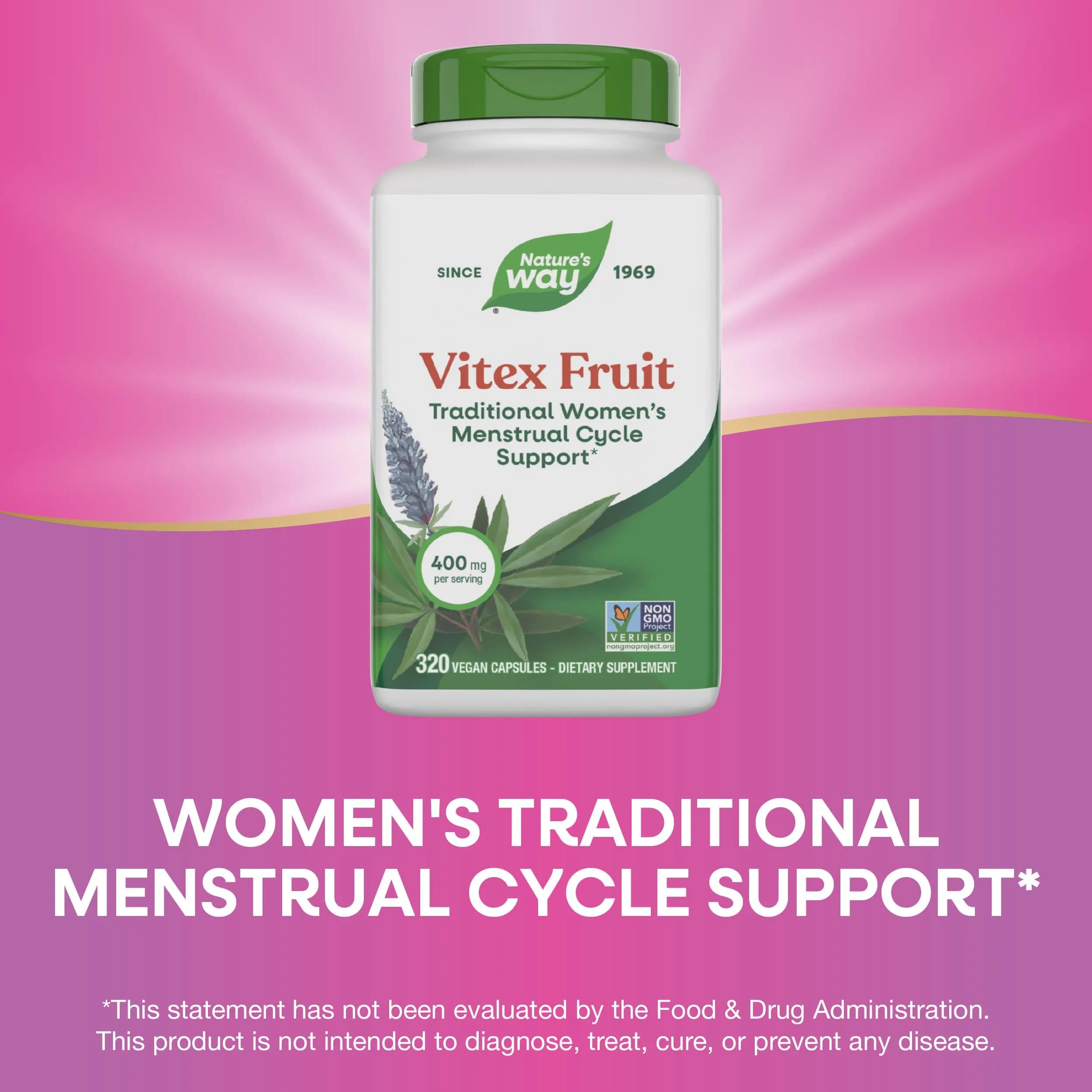 Nature's Way Vitex Fruit Chasteberry Supplement 320 Capsules | Traditional Menstrual Support - view 4