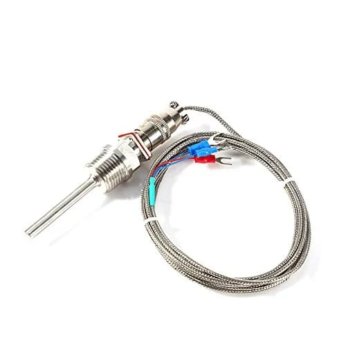 Walfront RTD PT100 Temperature Sensor Probe 1/2" NPT Thread Stainless Steel 3 Wire 2M/6.6ft Cable -50 to 300℃ thumbnail 1
